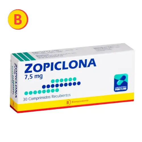 ZOPICLONA 7.5 MG CAJA X 30 COMPRIMIDOS RECUEBIERTOS - Ecofarma