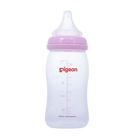 BIBERON PIGEON SOFTOUCH BOCA ANCHA ROSADO 8 OZ/ 240 ML - Ecofarma