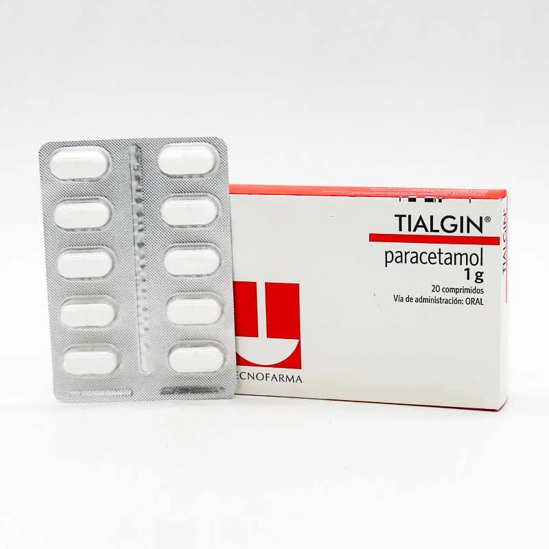 TIALGIN PARACETAMOL 1 GR CAJA X 20 COMPRIMIDOS - Ecofarma