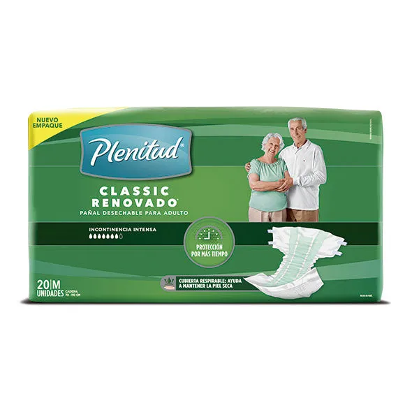 PAÑAL PLENITUD CLASSIC VERDE TALLA M X 20 UNIDADES - Ecofarma