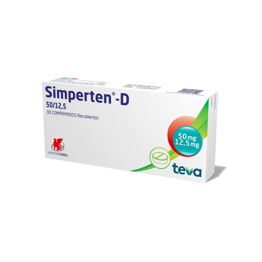 SIMPERTEN D 50/12,5 CAJA X 30 COMPRIMIDOS - Ecofarma