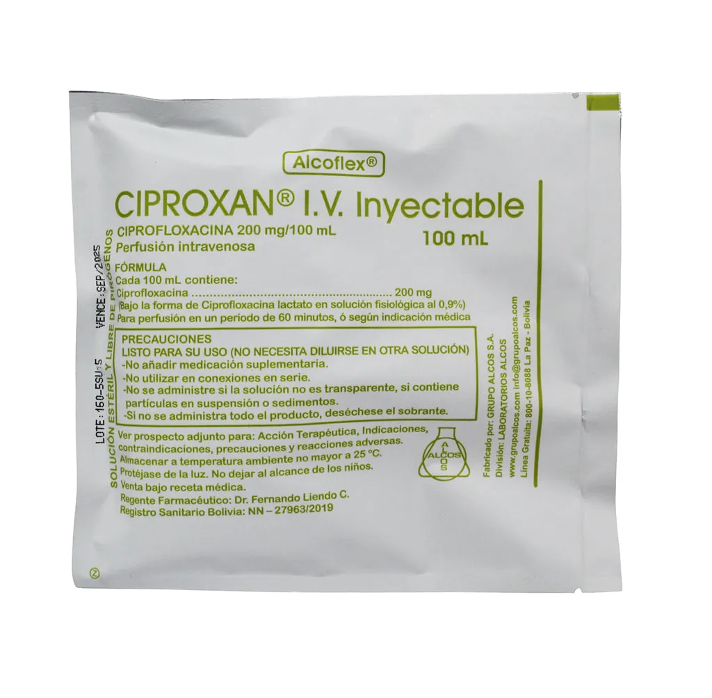CIPROXAN 200 MG CAJA X 1    INYECTABLE 100 ML - Ecofarma