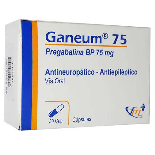 GANEUM 75 MG PREGABALINA CAJA X 30 CAPSULAS - Ecofarma