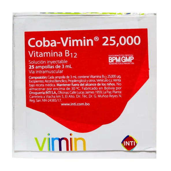 COBA VIMIN 25000 CAJA X 25 AMPOLLAS - Ecofarma