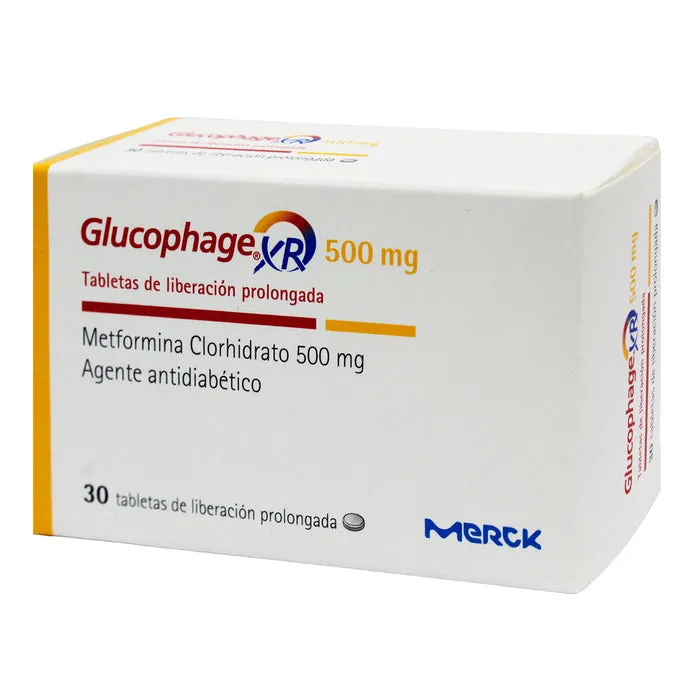 GLUCOPHAGE XR 500 MG CAJA X 30 COMPRIMIDOS - Ecofarma