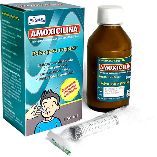 AMOXICILINA 250 MG SUSPENCION FCO X 100 ML - Ecofarma