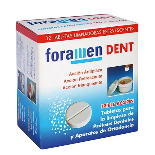 FORAMEN DENT TABLETAS PARA LIMPIEZA DE PROTESIS DENTALES X 32 - Ecofarma