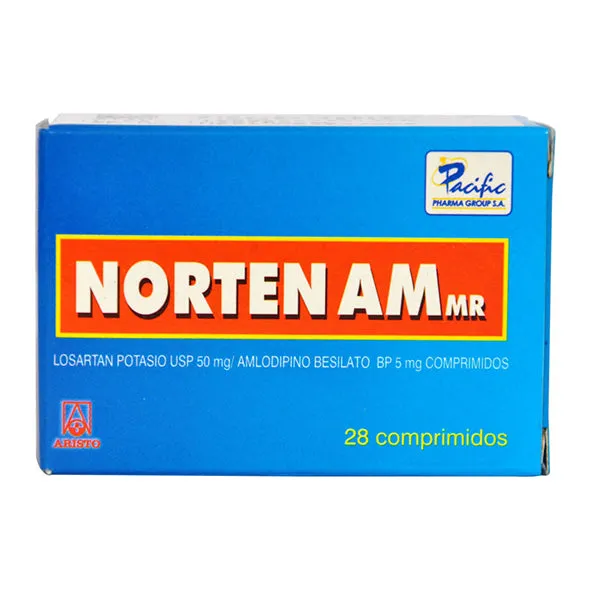 NORTEN AM 50/5 MG CAJA X 28 COMPRIMIDOS - Ecofarma