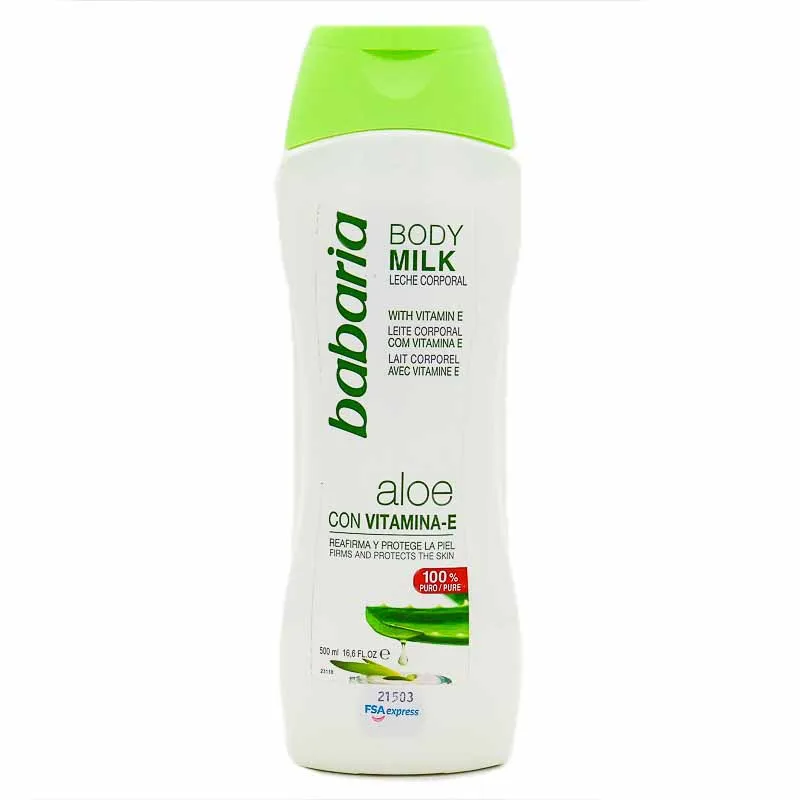 BABARIA BODY MILK ALOE CON VITAMINA E X 400 ML. - Ecofarma