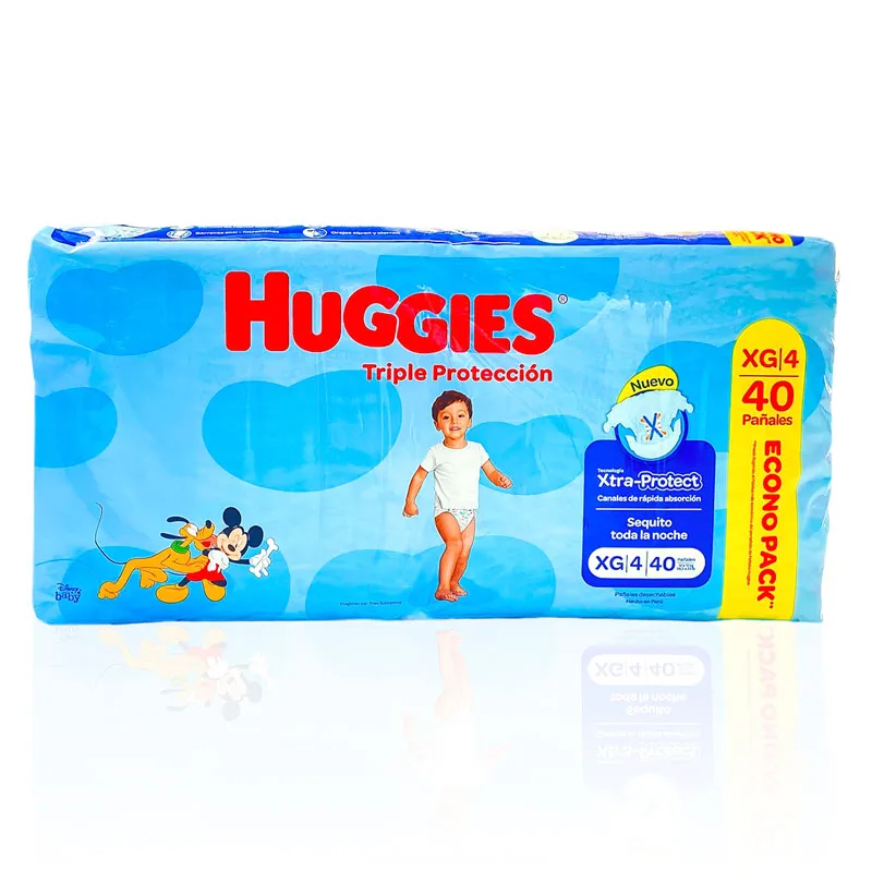 PAÑAL HUGGIES CELESTE TALLA XG X 40 UNIDADES - Ecofarma