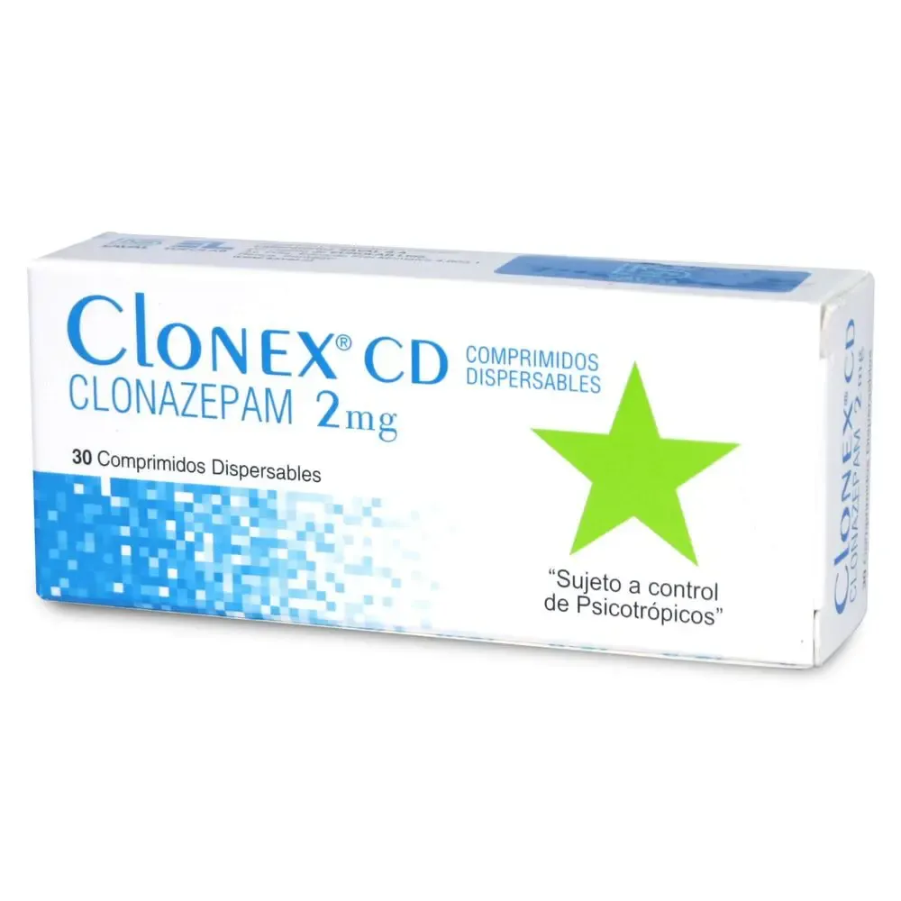 CLONEX CD CLONAZEPAM 2 MG CAJA X 30 COMPRIMIDOS - Ecofarma