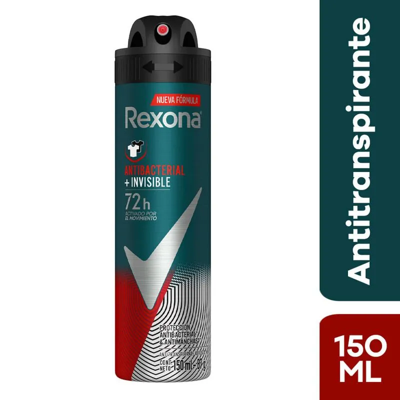 REXONA MEN AEROSOL INVISIBLE ANTIBACTERIAL X 150 ML - Ecofarma