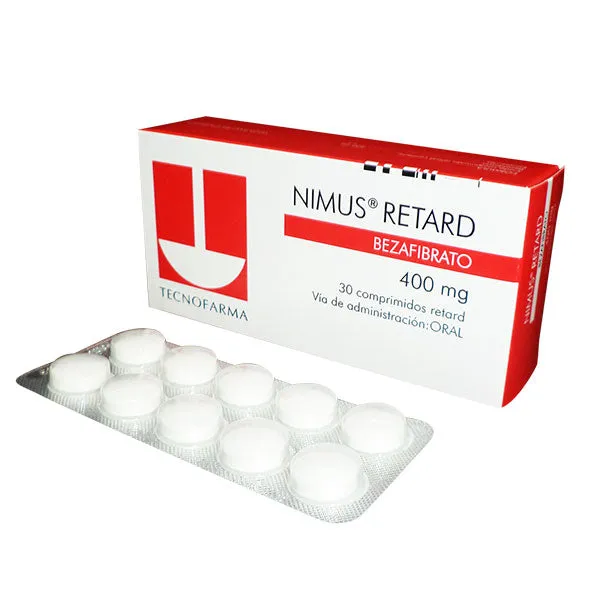 NIMUS RETARD BENZAFIBRATO 400 MG CAJA X 30 COMPRIMIDOS - Ecofarma