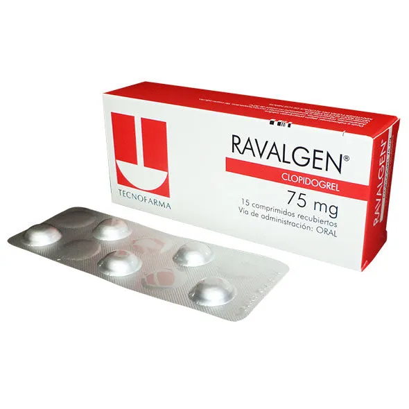 RAVALGEN CLOPIDOGREL 75 MG CAJA X 15 COMPRIMIDOS - Ecofarma