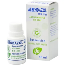 ALBENDAZOL 400 MG SUSPENSION FCO X 10 ML - Ecofarma