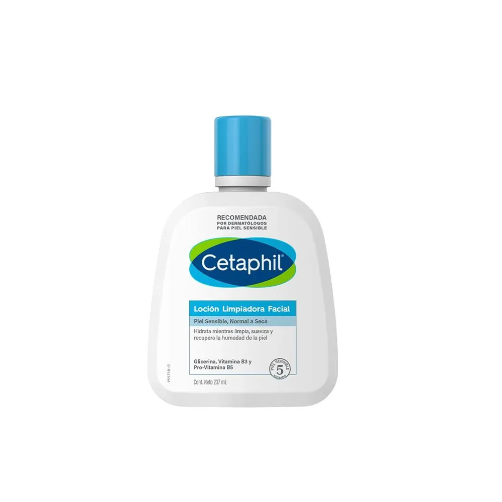 CETAPHIL LOCION LIMPIADORA FACIAL PIEL SENSIBLE NORMAL A SECA  X 237 ML - Ecofarma