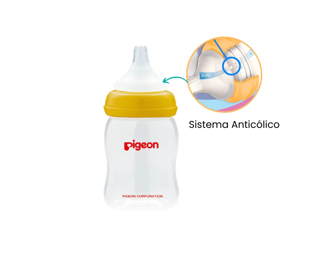BIBERON PIGEON SOF TOUCH BOCA ANCHA NARANJA 8 OZ /240 ML - Ecofarma