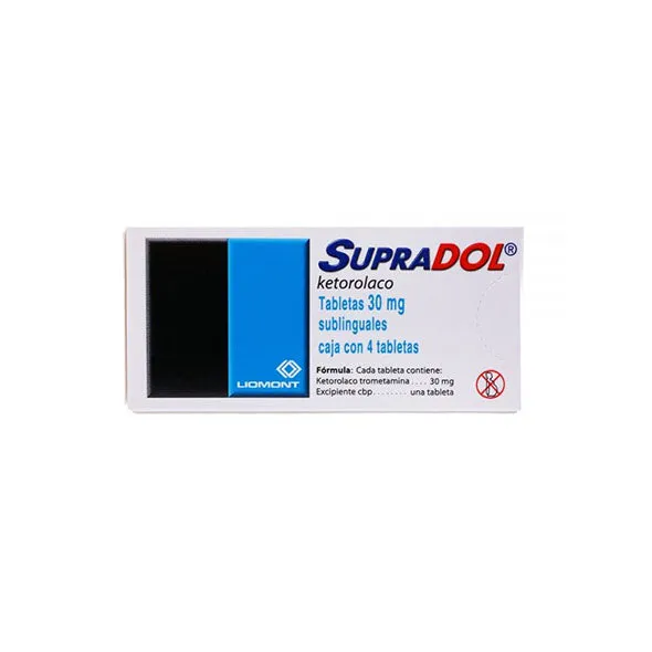 SUPRADOL 30 MG SL CAJA X 4 COMPRIMIDOS - Ecofarma