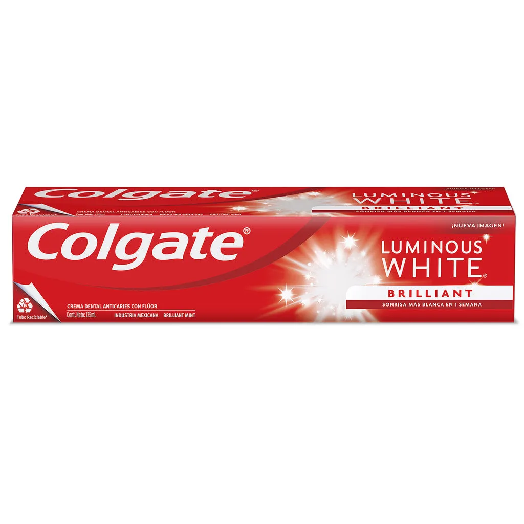 CREMA DENTAL COLGATE LUMINOUS WHITE  BRILLIANT X 125 ML/166GR - Ecofarma