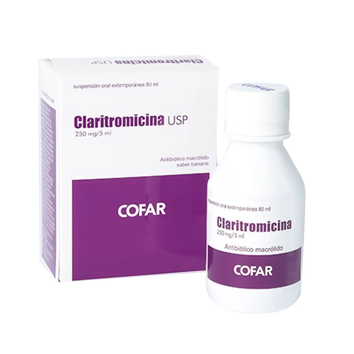 CLARITROMICINA 250 MG SUSPENCION FCO X 80 ML - Ecofarma