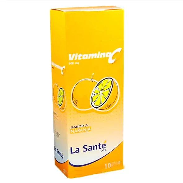 VITAMINA C 500 MG NARANJA CAJA X 100 COMP. MASTICABLES - Ecofarma