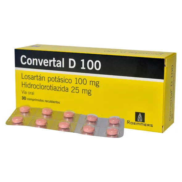 CONVERTAL D 100 /25 MG CAJA X 30 COMPRIMIDOS RECUBIERTOS - Ecofarma
