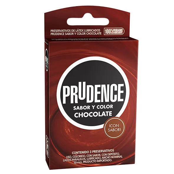 PRUDENCE SABOR Y COLOR CHOCOLATE CAJA X 3 PRESERVATIVOS - Ecofarma