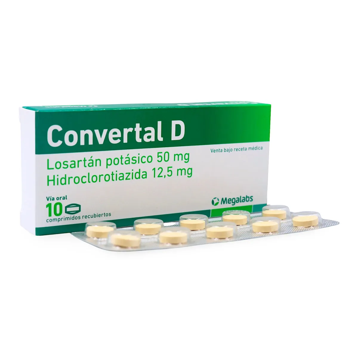 CONVERTAL D 50/12.5 MG CAJA X 10 COMPRIMIDOS RECUBIERTOS - Ecofarma
