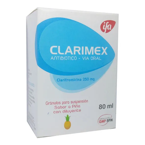 CLARIMEX 250 MG SUSPENCION FCO X 80 ML - Ecofarma