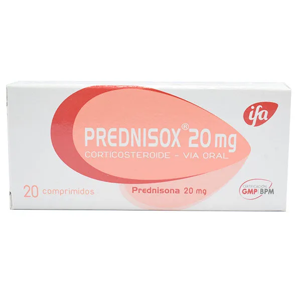 PREDNISOX 20 MG CAJA X 20 COMPRIMIDOS - Ecofarma