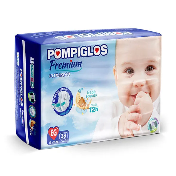 PAÑAL POMPIGLOS TALLA EG XG X 38 UNIDADES - Ecofarma