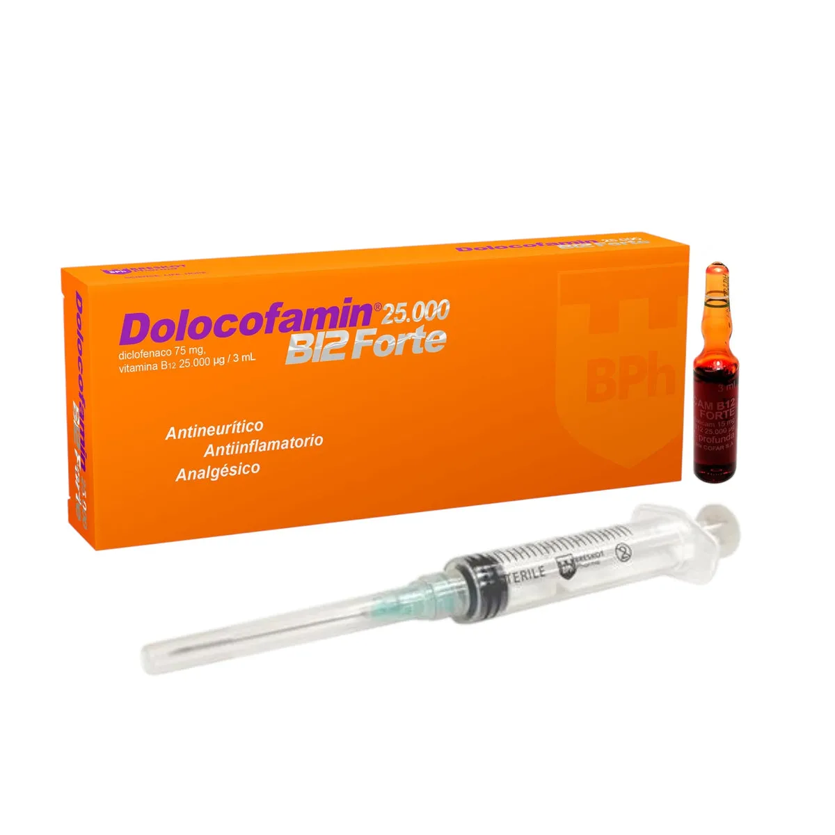 DOLOCOFAMIN B12 FORTE 25.000 CAJA X 1 AMPOLLA CAJA X 10 - Ecofarma
