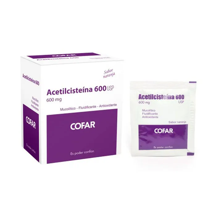 ACETILCISTEINA 600 MG CAJA X 10 SOBRES - Ecofarma