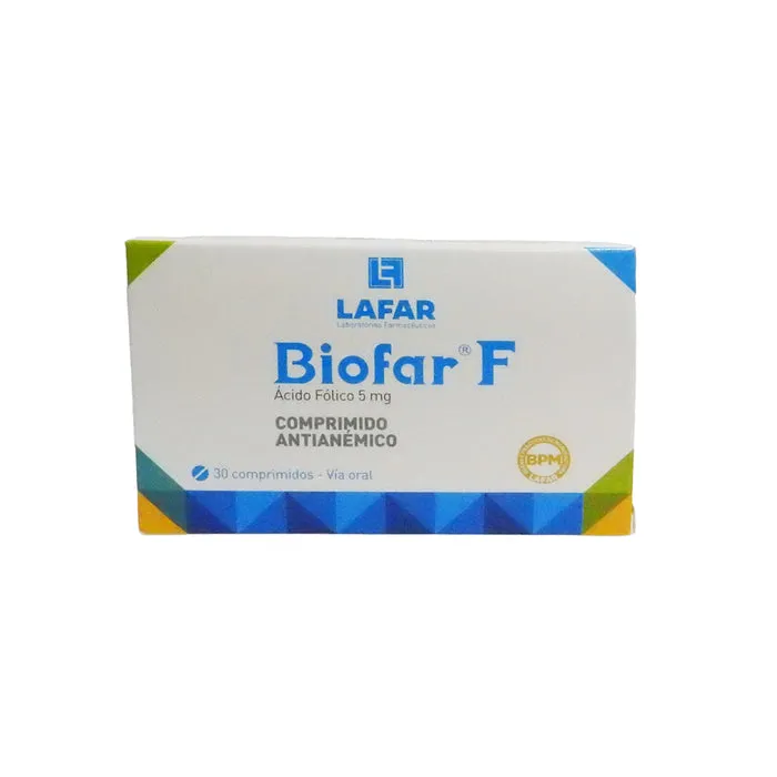 BIOFAR F 5 MG CAJA X 30 COMPRIMIDOS - Ecofarma