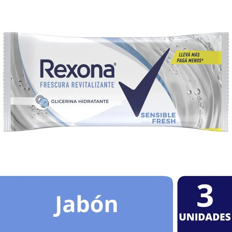 JABONCILLO REXONA SENSIBLE FRESH PACK X 3 UNIDADES X 125 GR - Ecofarma