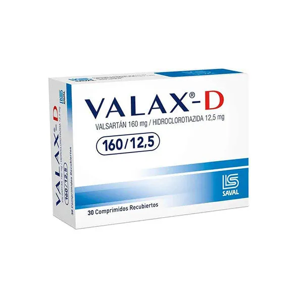 VALAX  D 160/12.5 MG CAJA X 30 COMPRIMIDOS - Ecofarma