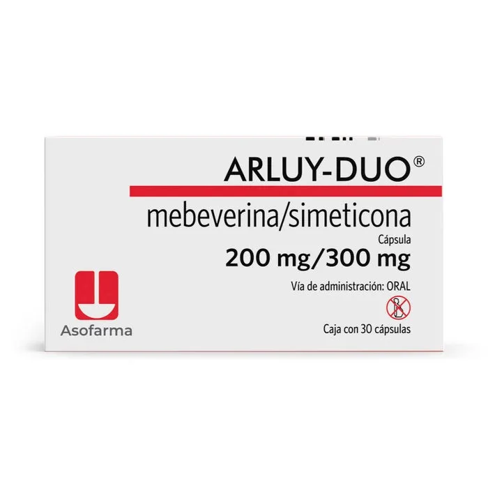 ARLUY DUO MEBEVERINA SIMETICONA 200/300 MG CAJA X 30 COMPRIMIDOS - Ecofarma