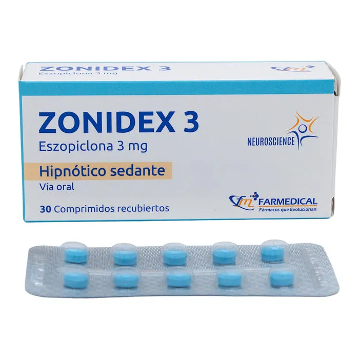 ZONIDEX 3 ESZOPICLONA CAJA X 30 COMPRIMIDOS - Ecofarma