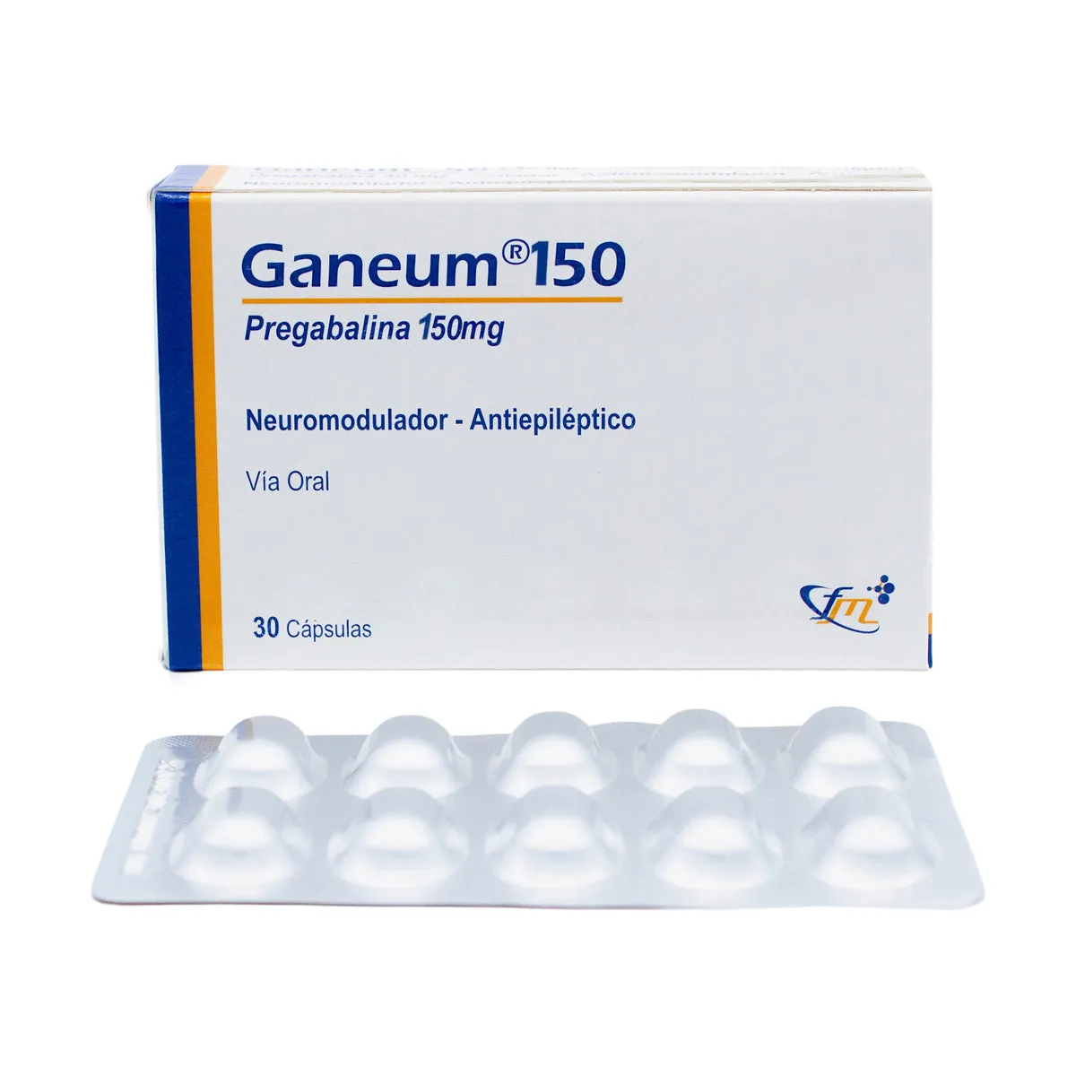 GANEUM 150 MG PREGABALINA CAJA X 30 CAPSULAS - Ecofarma