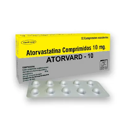 ATORVARD ATORVASTATINA 10 MG CAJA X 10 COMPRIMIDOS - Ecofarma