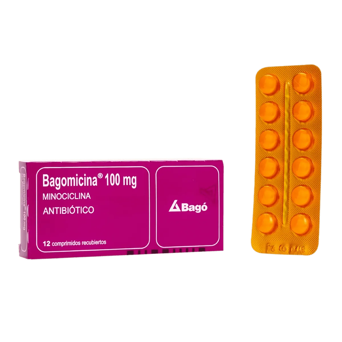 BAGOMICINA 100 MG CAJA X 12 COMPRIMIDOS - Ecofarma