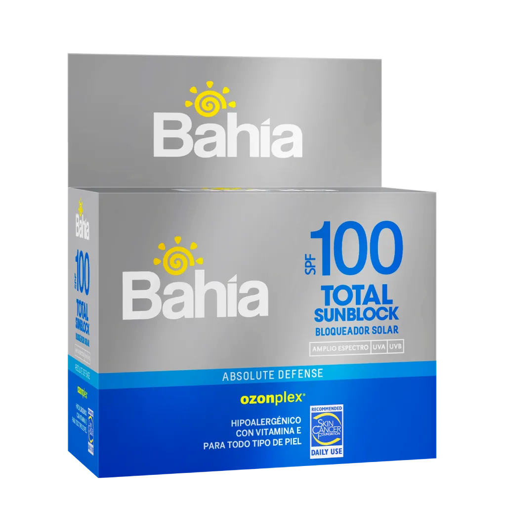 BAHIA BLOQUEADOR SOLAR TOTAL SUN BLOCK SPF 100 SACHET CAJA X 20 - Ecofarma