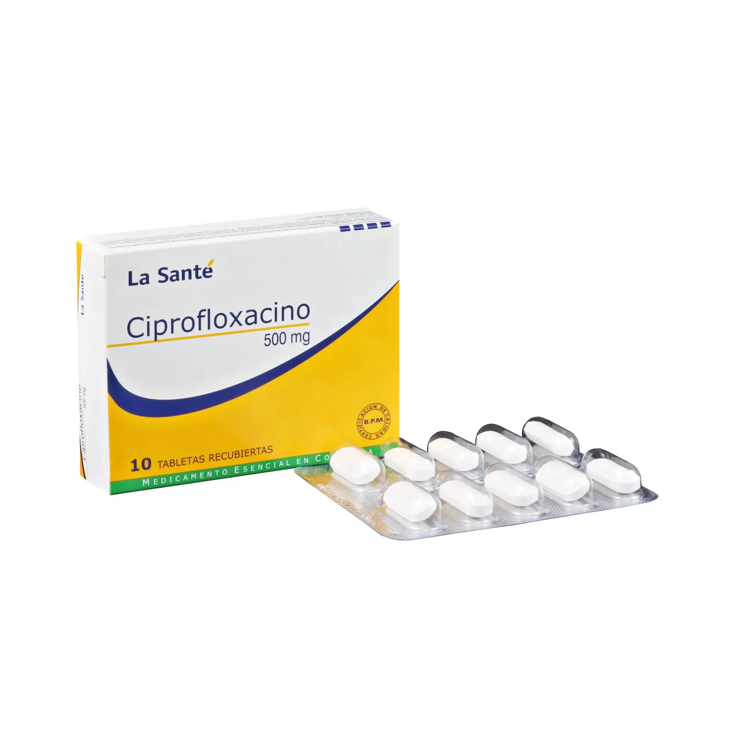 CIPROFLOXACINO 500 MG CAJA X 10 TABLETAS - Ecofarma