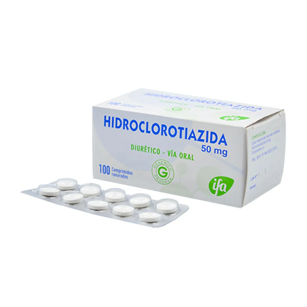 HIDROCLOROTIAZIDA 50 MG CAJA X 100 COMPRIMIDOS - Ecofarma