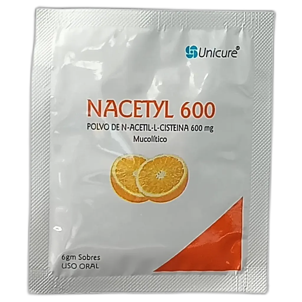 NACETYL 600 MG  ACETIL CISTEINA CAJA X 10 SOBRES - Ecofarma