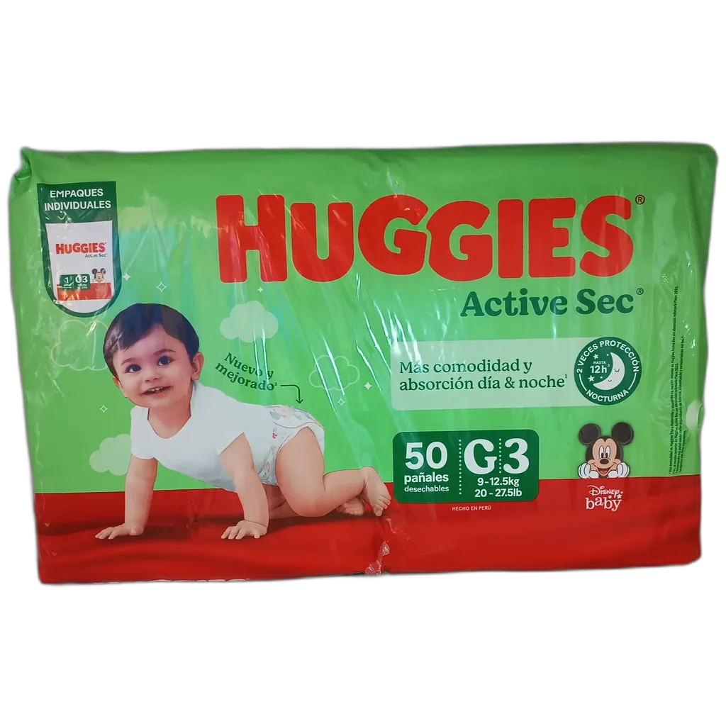 PAÑAL HUGGIES VERDE "G/3" X 50 UNID - Ecofarma