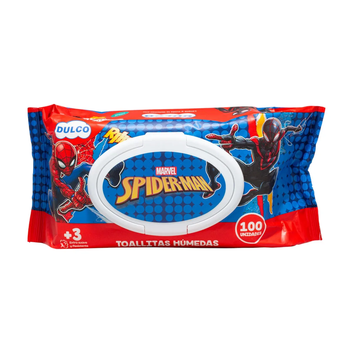 TOALLITAS HUMEDAS DULCO +3 SPIDERMAN X 100 UNIDADES - Ecofarma