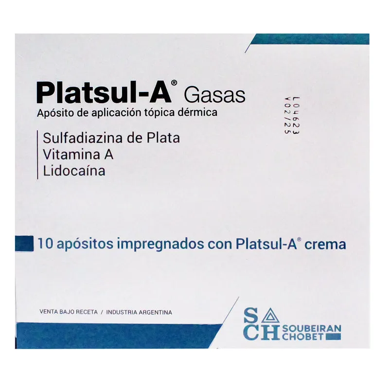 PLATSUL A GASAS CAJA X 10 GASAS IMPREGNADAS - Ecofarma