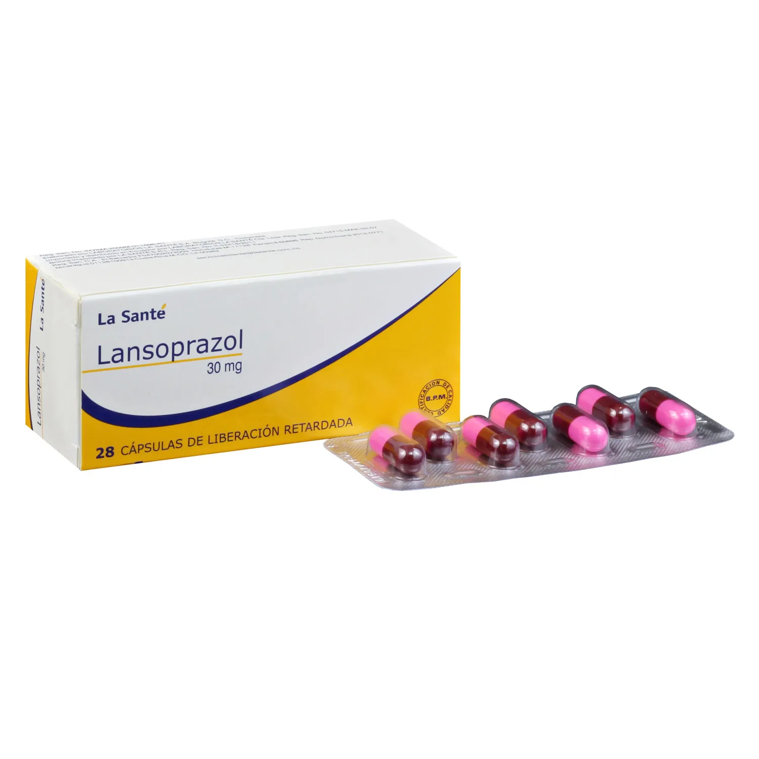 LANSOPRAZOL 30 MG CAJA X 28 CAPSULAS - Ecofarma