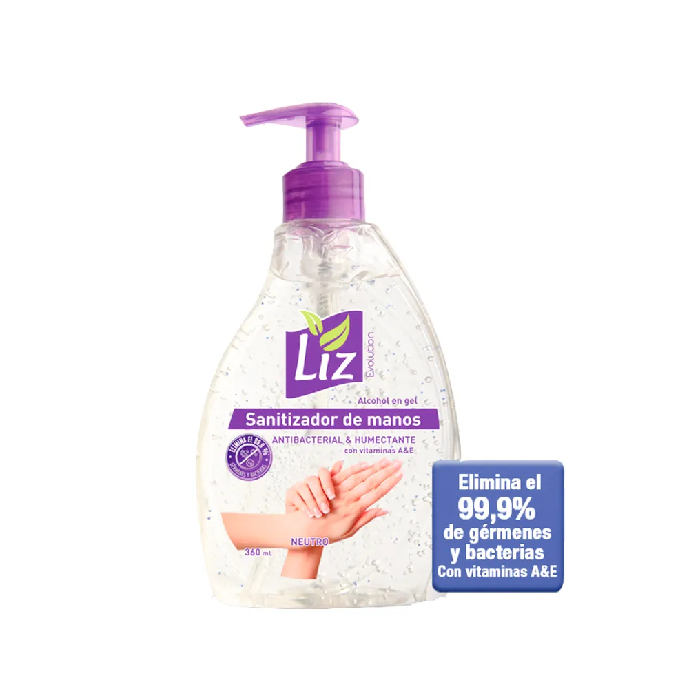SANITIZADOR DE MANOS LIZ NEUTRO X 360 ML - Ecofarma